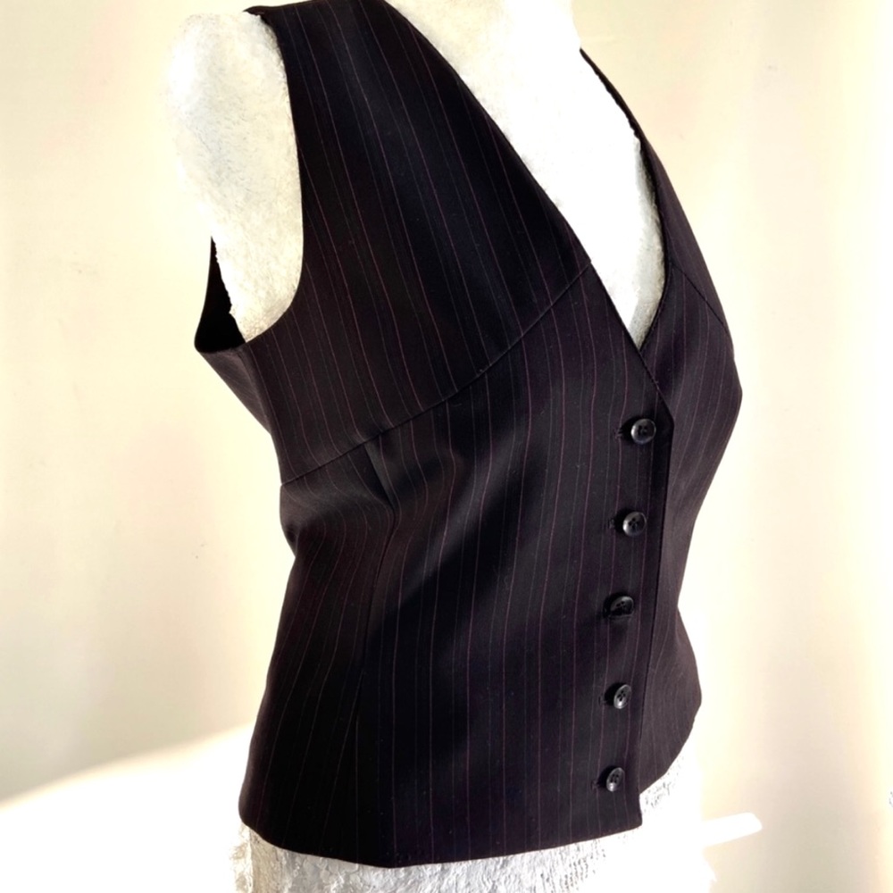 INC Concepts Brown Vest Brown Button Front